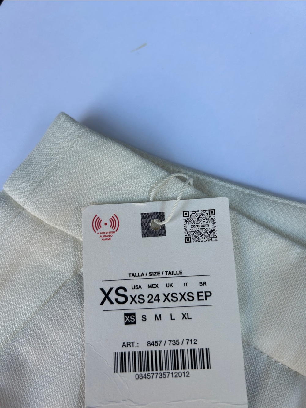 Zara Cream XS Trousers - Off-White NWT